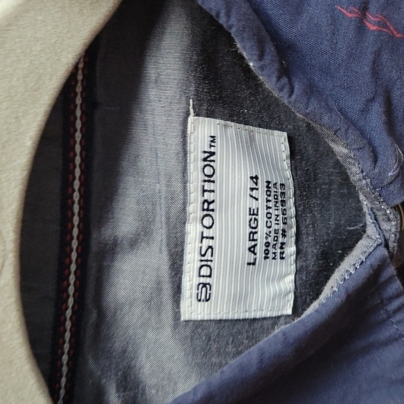 Distortion boys size 14 short sleeve button down shark shirt - Picture 2 of 5